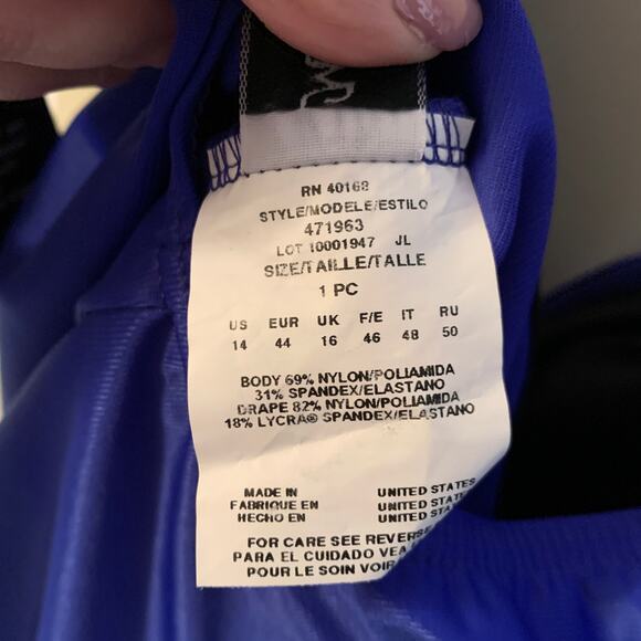 NWT Miraclesuit Sanibel One Piece All-Over  Slimming Swimsuit Size 14 Blue - Picture 5 of 6